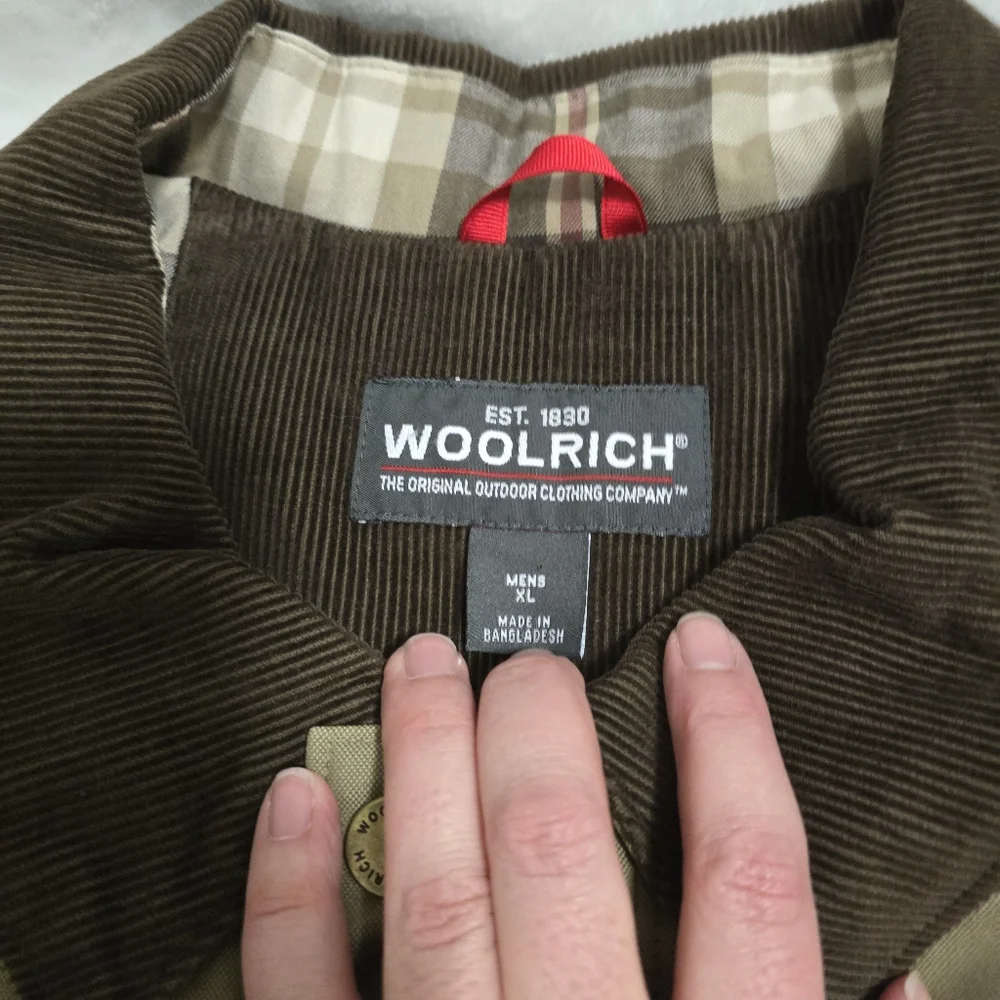 Woolrich Jacket Mens XL Dark Wheat Plaid Lined Canvas Barn Chore Field Coat 4411